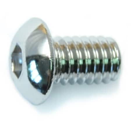 Midwest Fastener 5/16"-18 Socket Head Cap Screw, Button, Polished 18-8 Stainless Steel, 1/2 in Length, 8 PK 33271